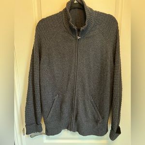 Grey knit zippered sweater